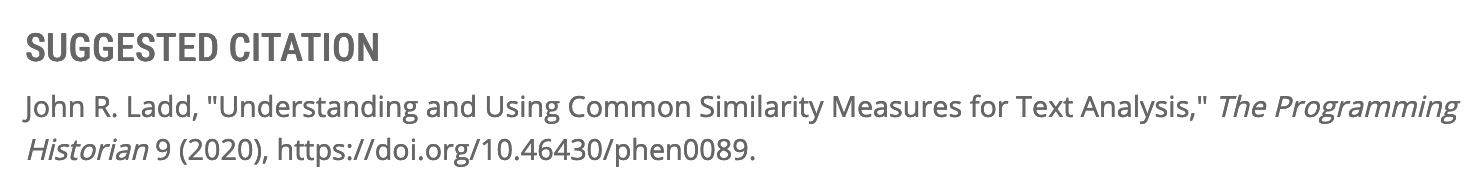 The suggested citation for one of our lessons, showing the DOI. The suggested citation for one of our lessons, showing the DOI.